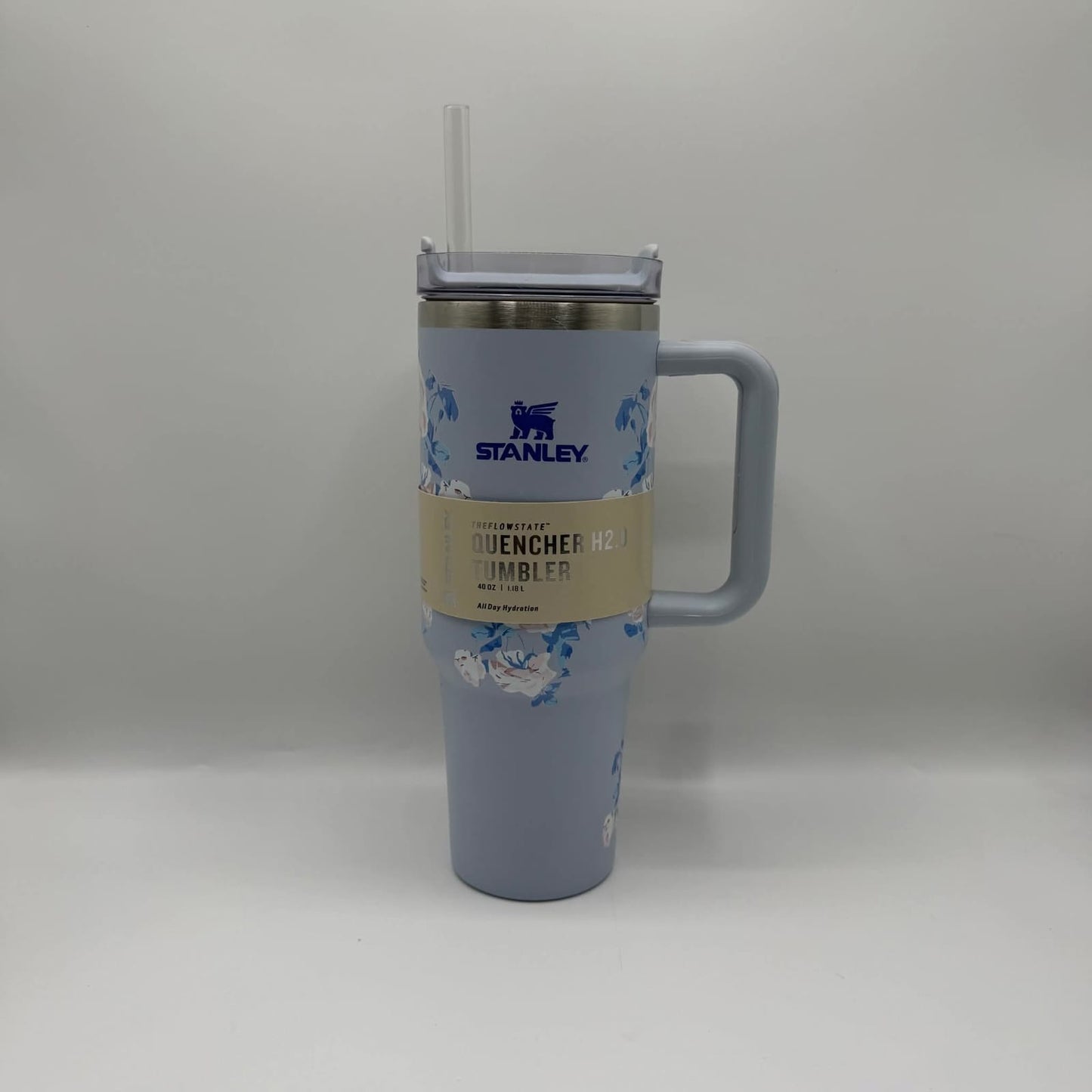 40oz Insulated Tumbler with Handle & Straw