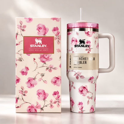 40oz Insulated Tumbler with Handle & Straw