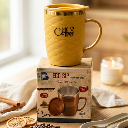 Eco Sip Stainless Steel Coffee Mug 400ml | Insulated Travel Cup