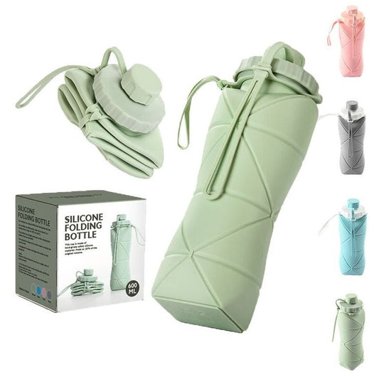 600ml Silicone Foldable Water Bottle