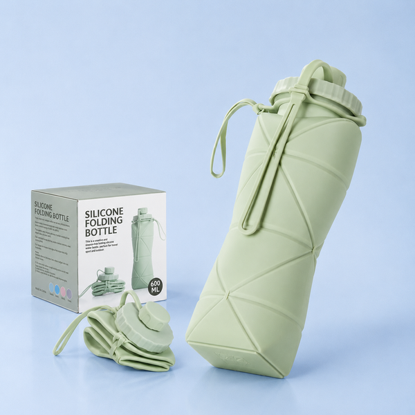 600ml Silicone Foldable Water Bottle