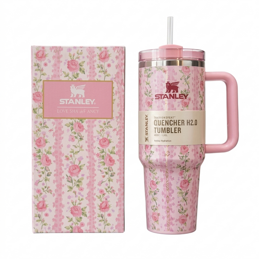 40oz Insulated Tumbler with Handle & Straw
