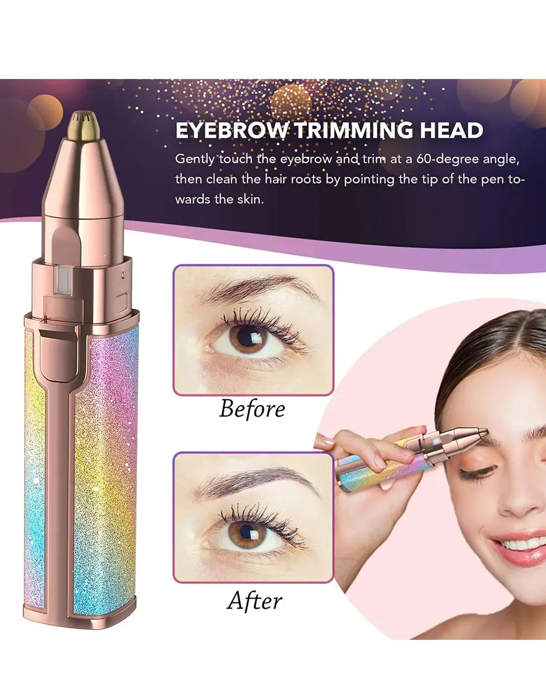 Flawless 2-in-1 Eyebrow Trimmer – USB Rechargeable