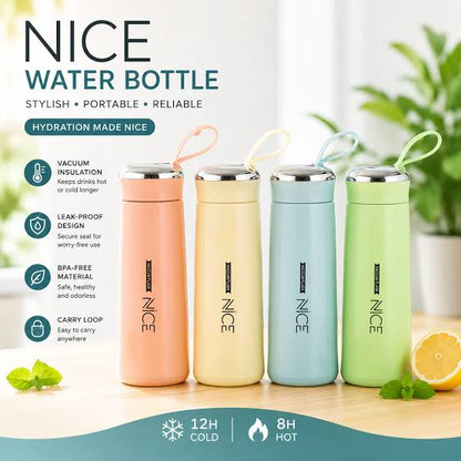 Nice Glass Bottle 400ml | Vacuum Flask with Loop Handle
